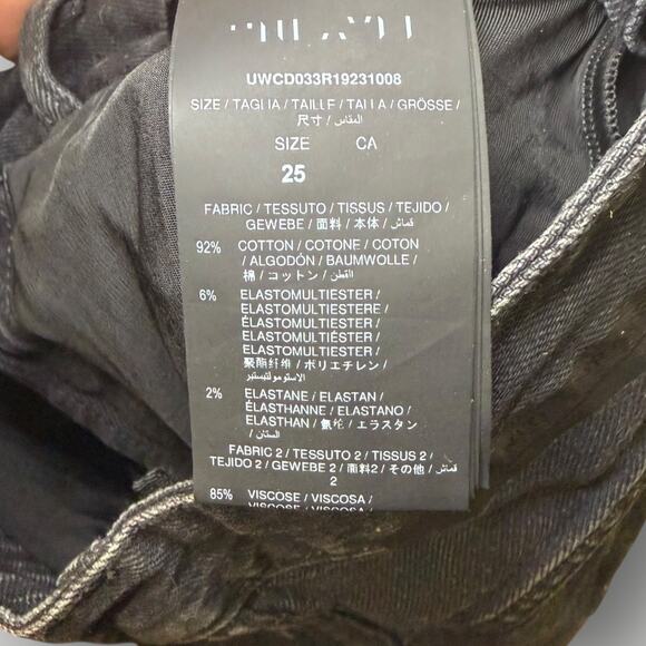 Ben Taverniti Unravel Project Hybrid Denim Skirt Overlay Leggings Size 25 Black - Picture 7 of 8